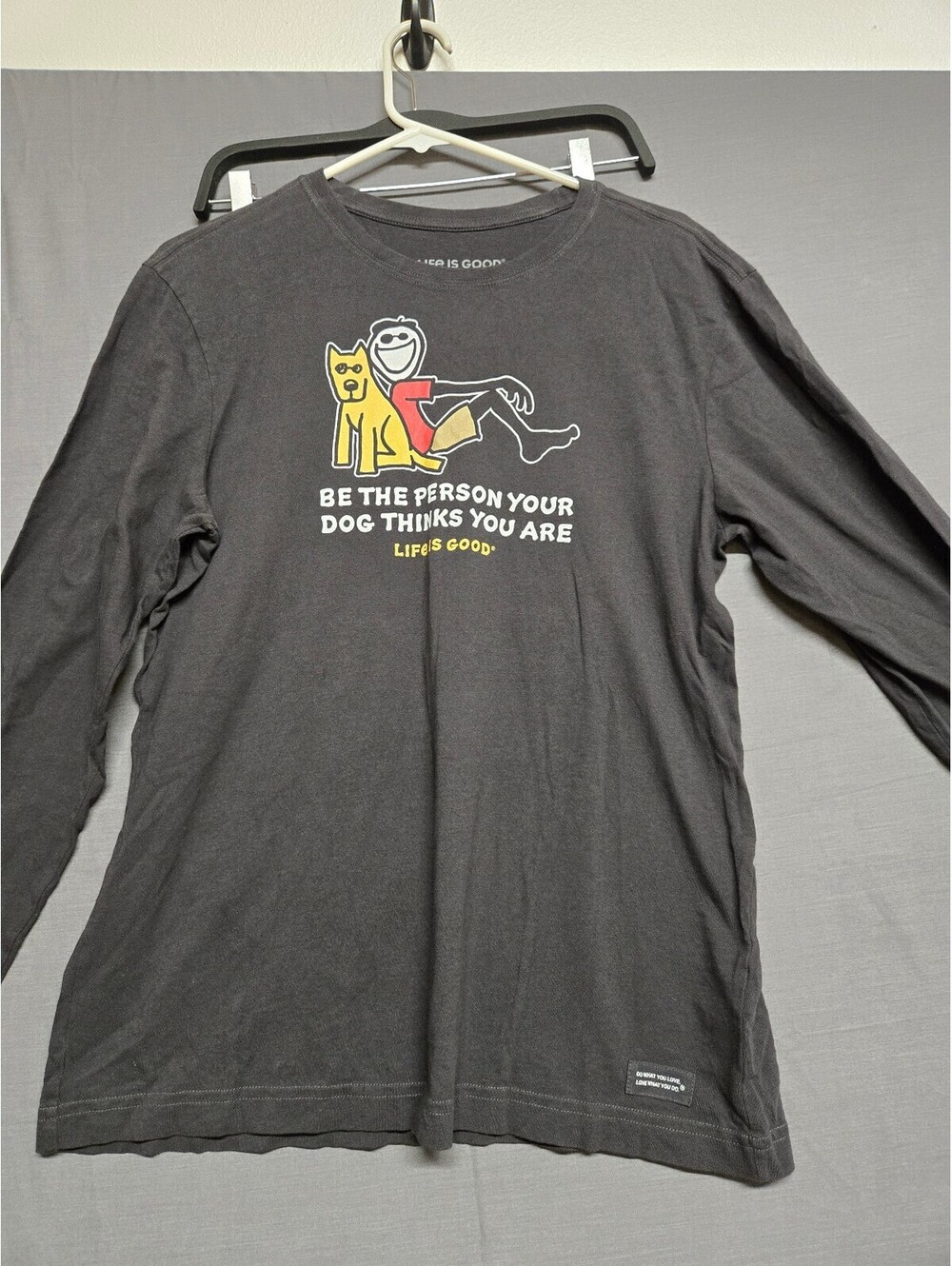 Life Is Good gray long sleeve graphic T shirt size S